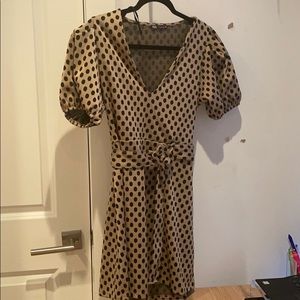 Zara puff sleeve mini dress w belt